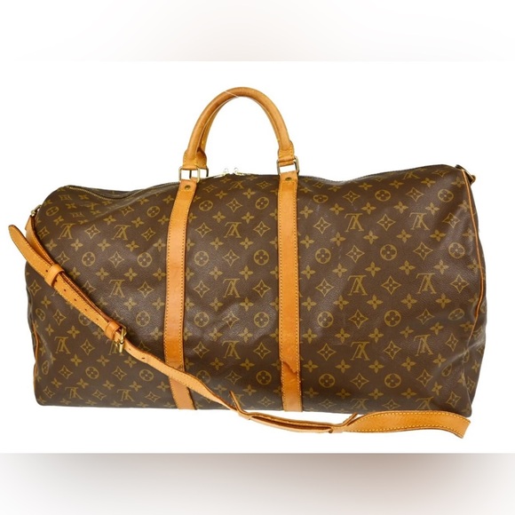 Louis Vuitton Monogram Keepall Bandouliere 60 with Vachetta Leather - Picture 2 of 9